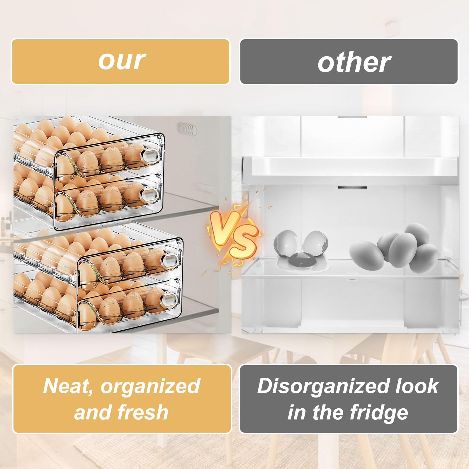 Carton à œufs En Plastique Transparent - 20 Cases, Empilable - Pour Frigo Ou Rangement - Suixtil