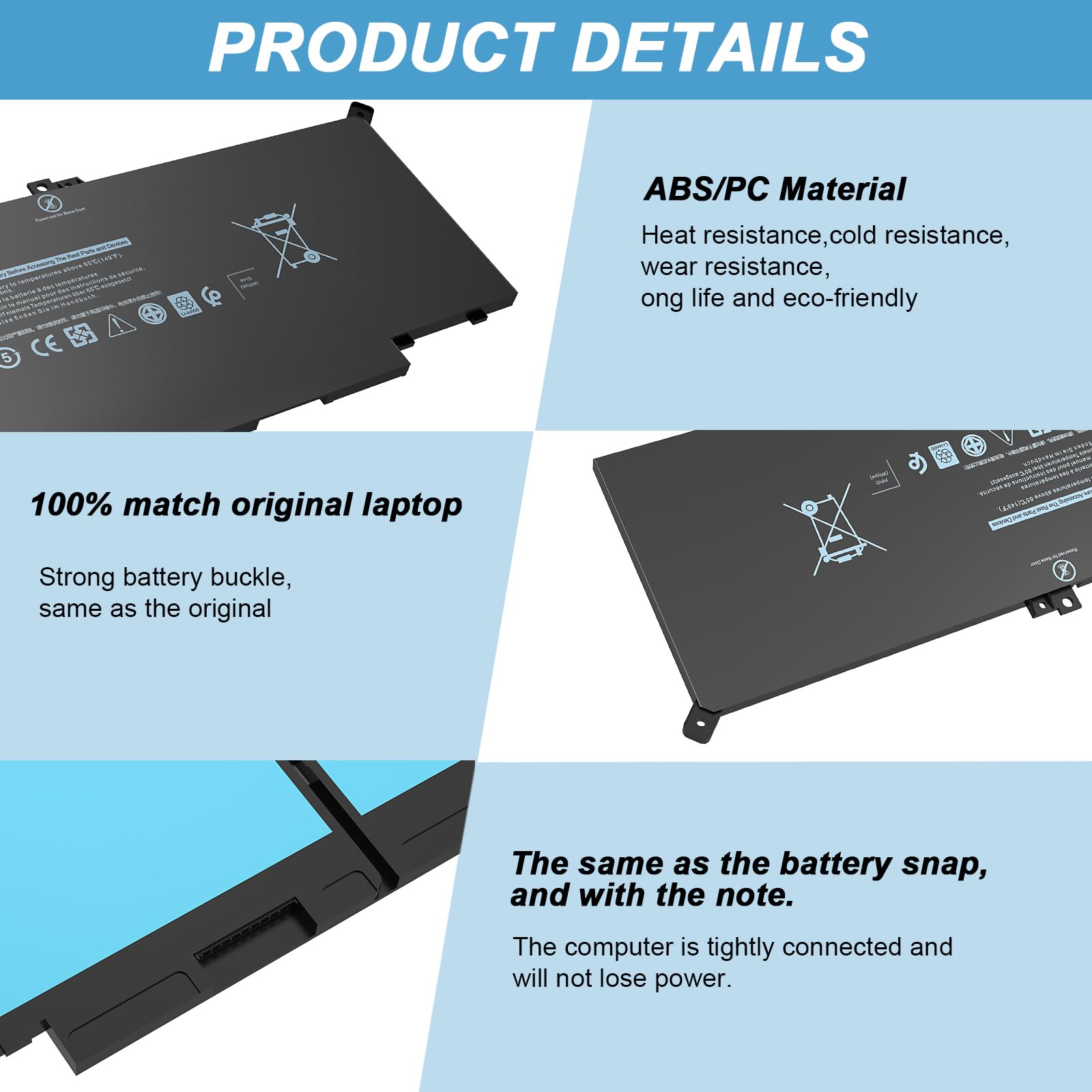 F3YGT Batteria di ricambio per Dell Latitude 12 7000 7280 7290/13 7000 7380 7390 P29S002/14 7000 7480 7490 P73G002 Serie 7480 7490 Batteria 2X 39G per Dell Latitude DM3WC 0DM3WC KG7VF P73G