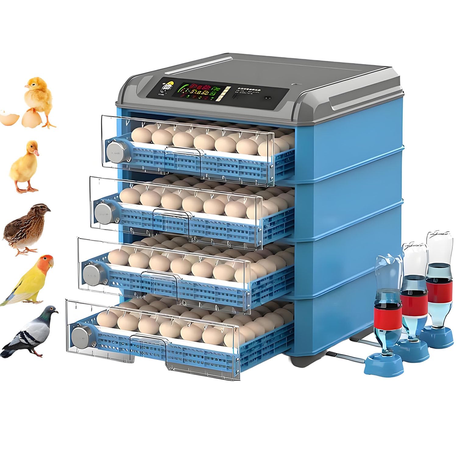 Inkubator do jaj z automatycznym obrotem i kontrolą wilgotności i temperatury,inkubator do jaj o dużej pojemności,okno z widokiem 360°,ekran LED,inkubator do jaj kurzych,kaczych,gęsich 232Eggs