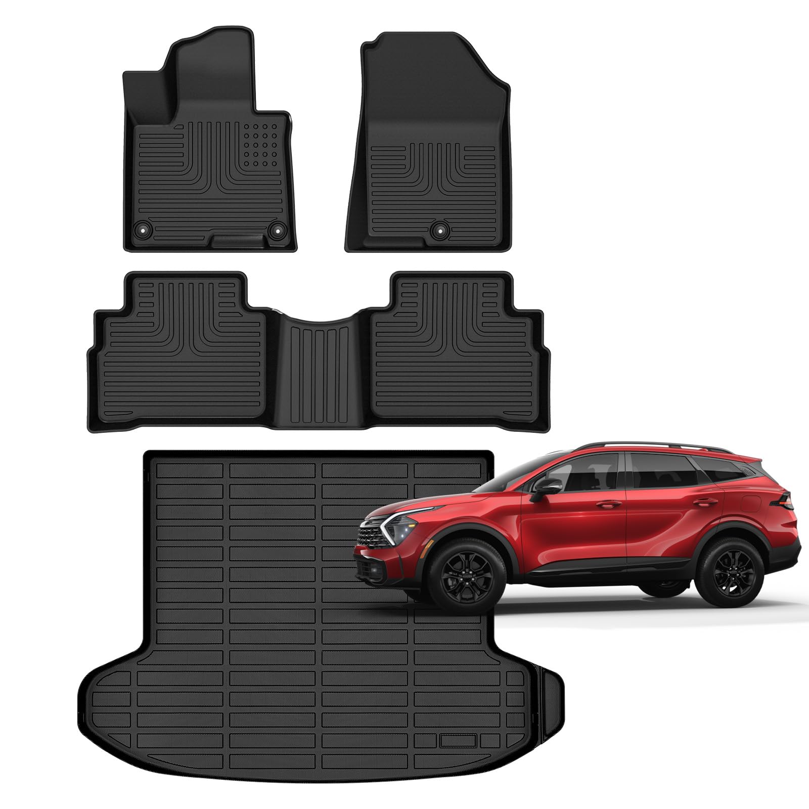 Accessories for Kia Sportage Floor Mats 2023 2024 2025 (Gas Only) Car Mats for Kia Sportage All Weather Floor Mats Cargo Liner LX| EX| X-Line| SX| SX
