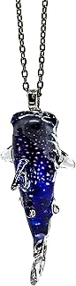 Handmade Whale Shark Art Glass Blown Ocean Animal Figurine Glass Pendant Necklace Jewelry - Model Y2017