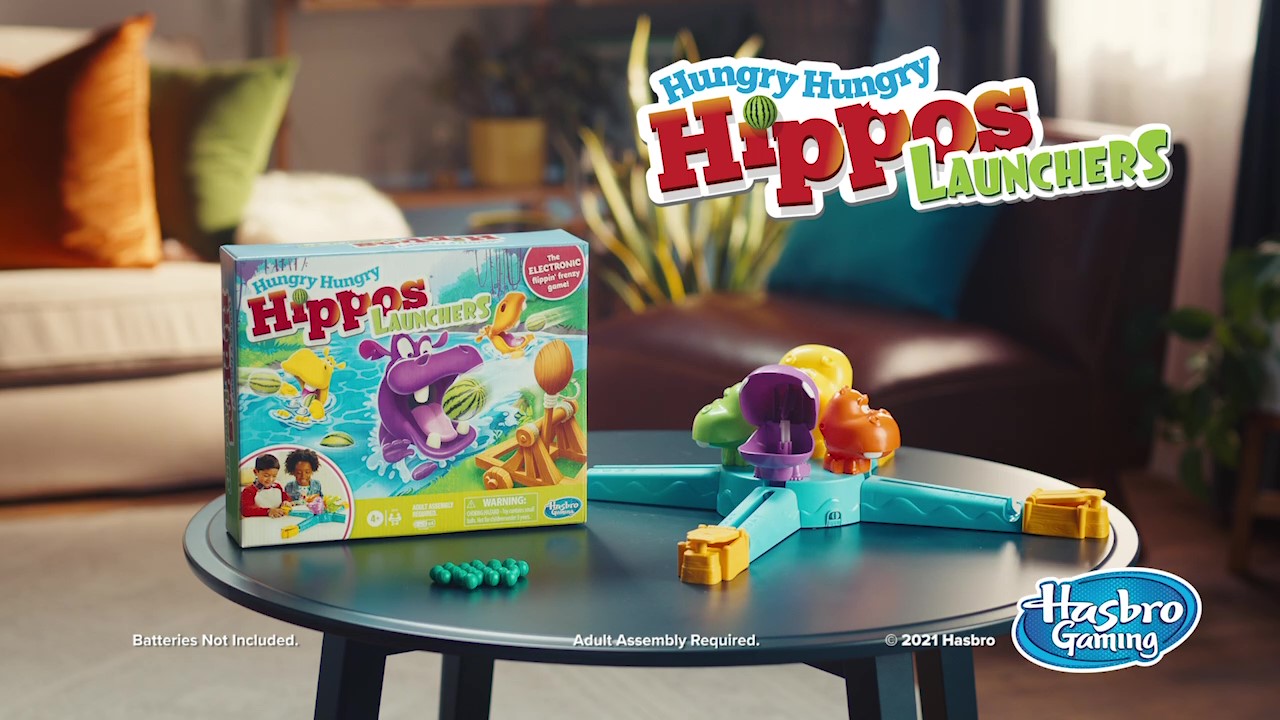 Hasbro, Hungry Hungry Hippos Launchers Game for Kids Ages 4 and Up