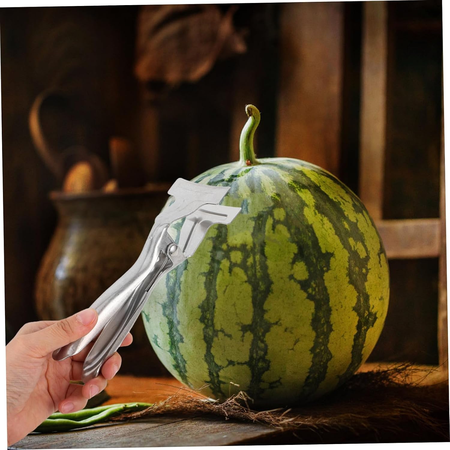 Cabilock Stainless Steel Melon Shell Cutter for Effortless Splitting for Fruit Shops and Home Use Simplified Watermelon Cutting for Parties and Picnics