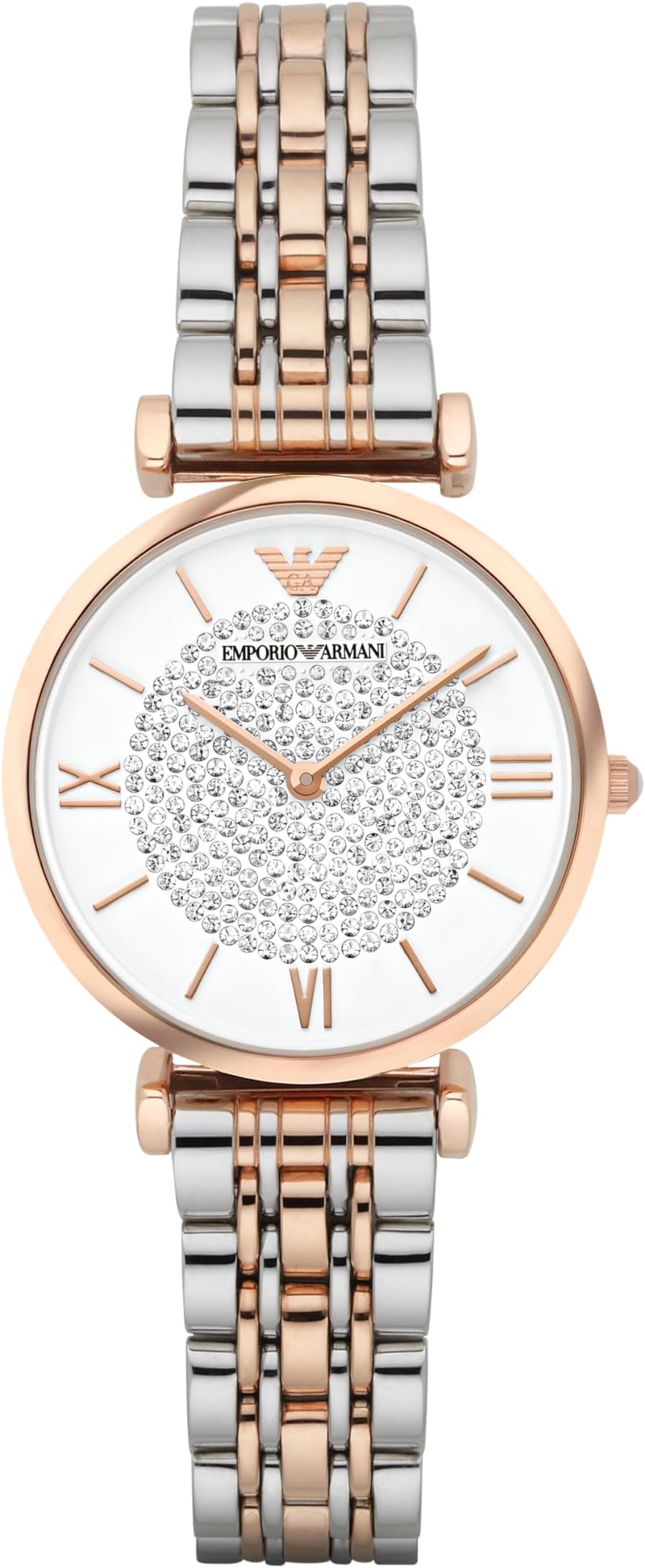 Emporio Armani Watch for Women, 32mm Two Hand Quartz Movement with Two Tone Stainless Steel Strap
