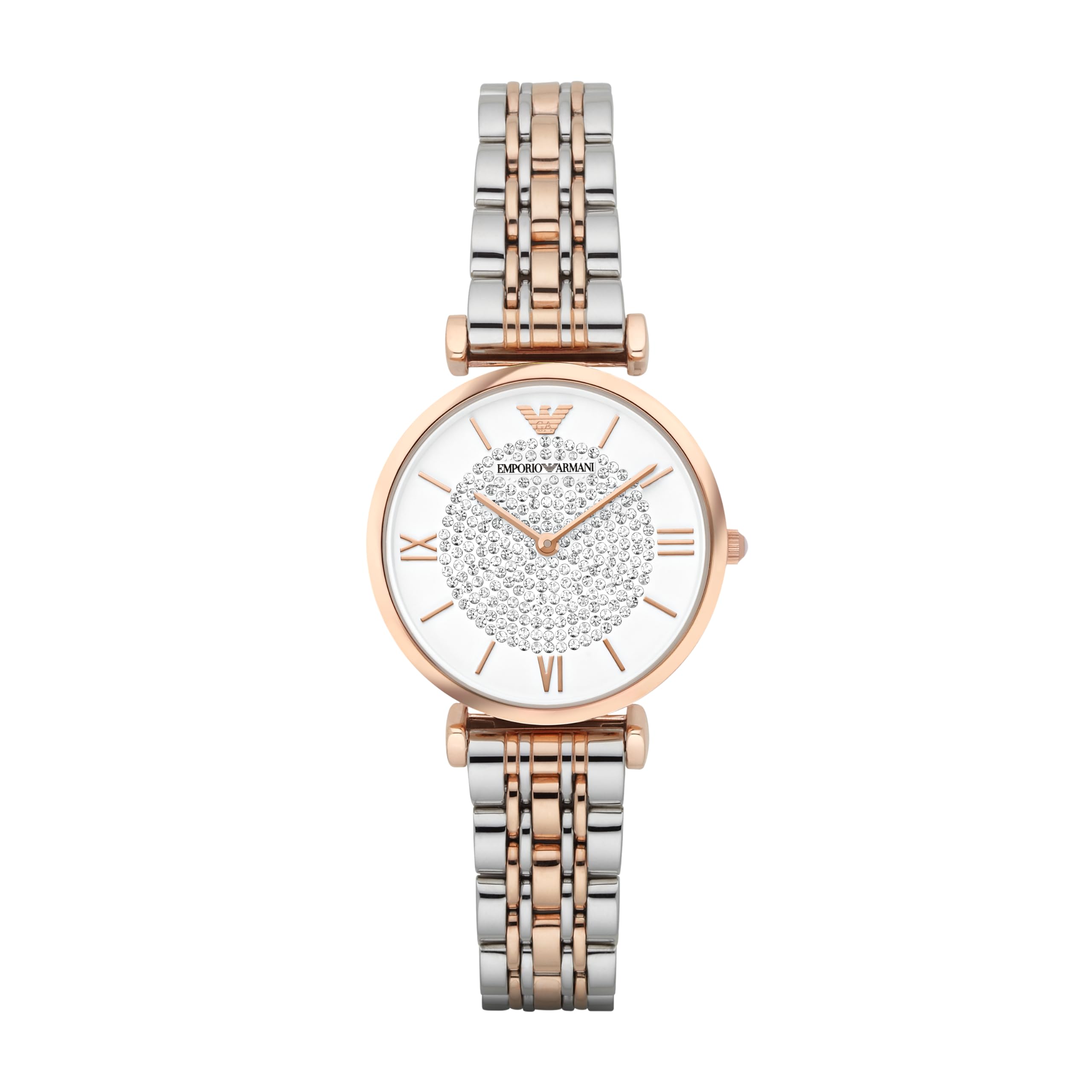 Emporio Armani Montre pour Femmes, 32mm Mouvement à Deux Aiguilles Quartz avec Bracelet en Acier Inoxydable Bicolore
