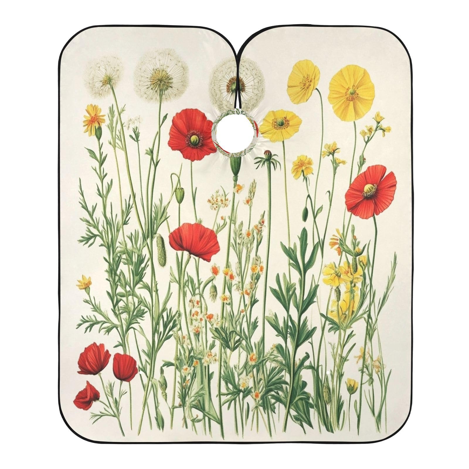 Kigai Hair Cutting Cape for Men & Women Wildflowers Poppy Waterproof Barber Cape Professional Hairdressing Salon Styling Cape with Adjustable Closure Snap