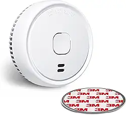 Ecoey Detector de fumaça, alarme de fumaça com tecnologia fotoelétrica avançada, detector de fumaça com botão de teste e lembrete de bateria fraca, alarme de incêndio usado no quarto, casa, FJ138, 1