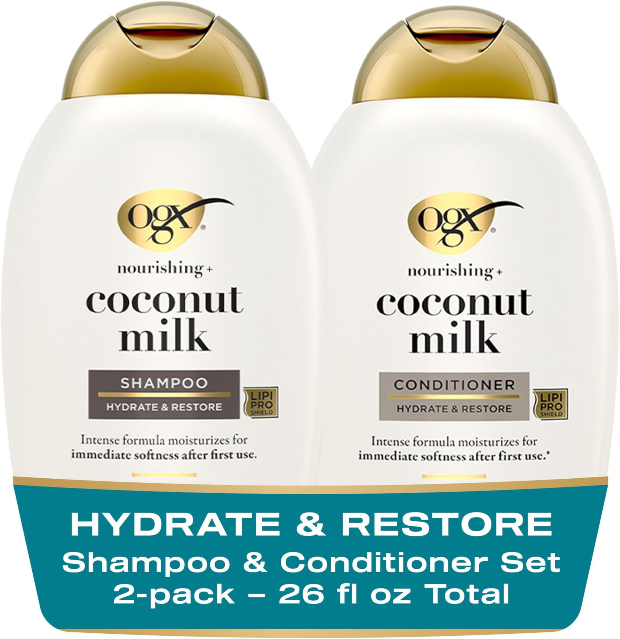 OGX Cocounut Milk Set: Ogx Coconut Milk Set, 1 Shampoo + 1 Conditioner, 13 Ounces, multi