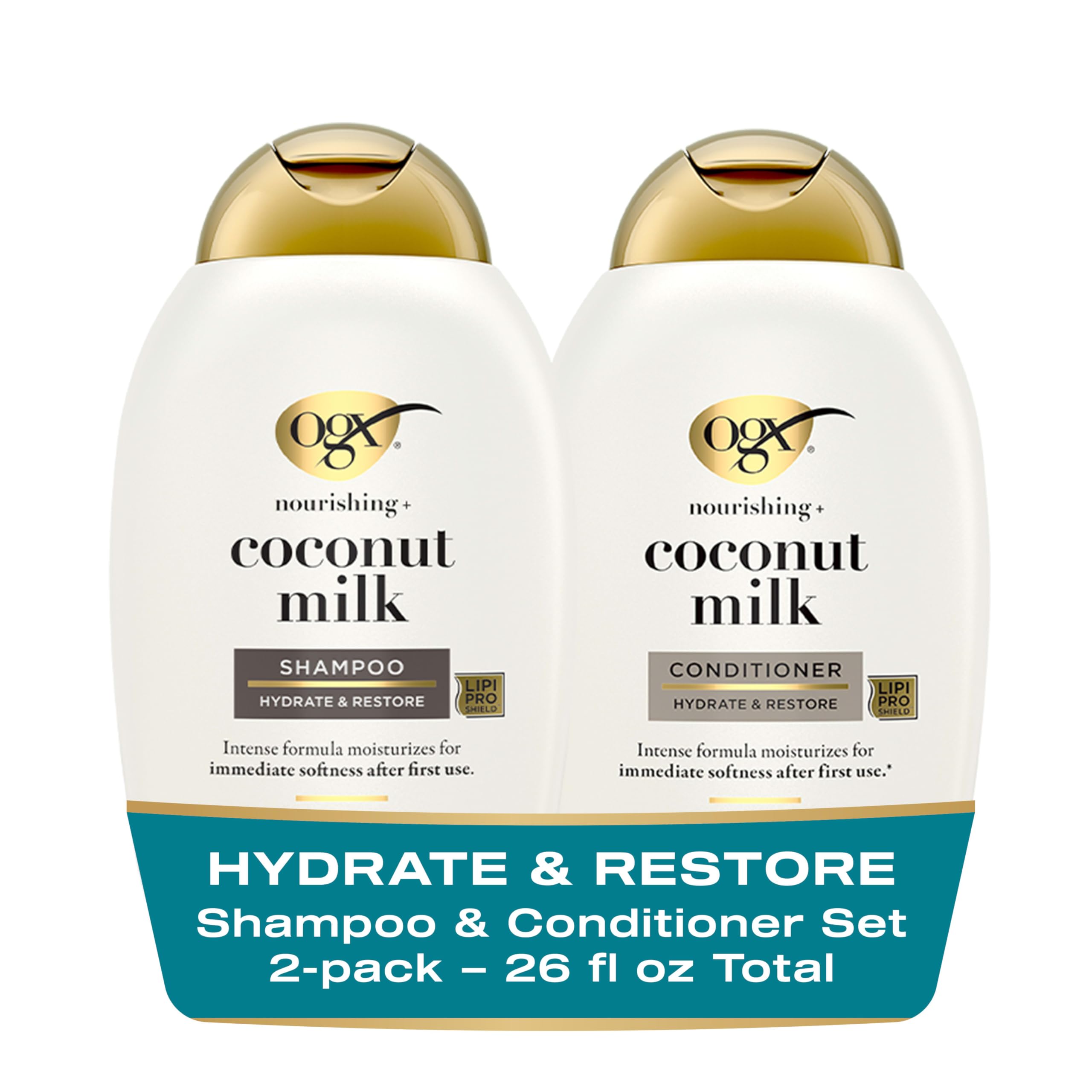 OGX Cocounut Milk Set: Ogx Coconut Milk Set, 1 Shampoo + 1 Conditioner, 13 Ounces, multi