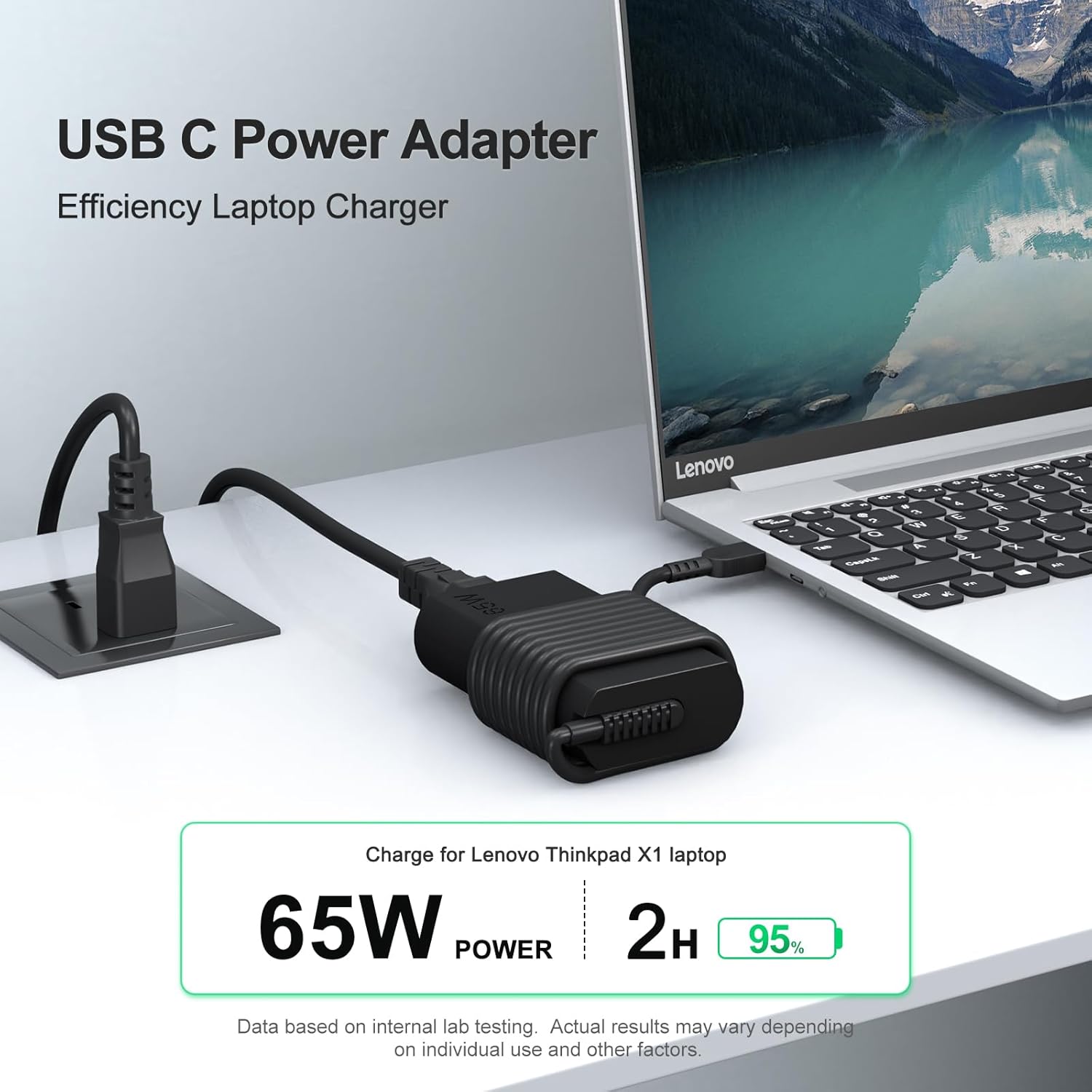New Slim 65W USB C Laptop Charger for Lenovo Laptop Charger, Compatible with Lenovo ThinkPad/Yoga/ThinkBook Chromebook Computer Fast Charging Type C Power Adapter image 3 of 8 B0FB3MJ7GL