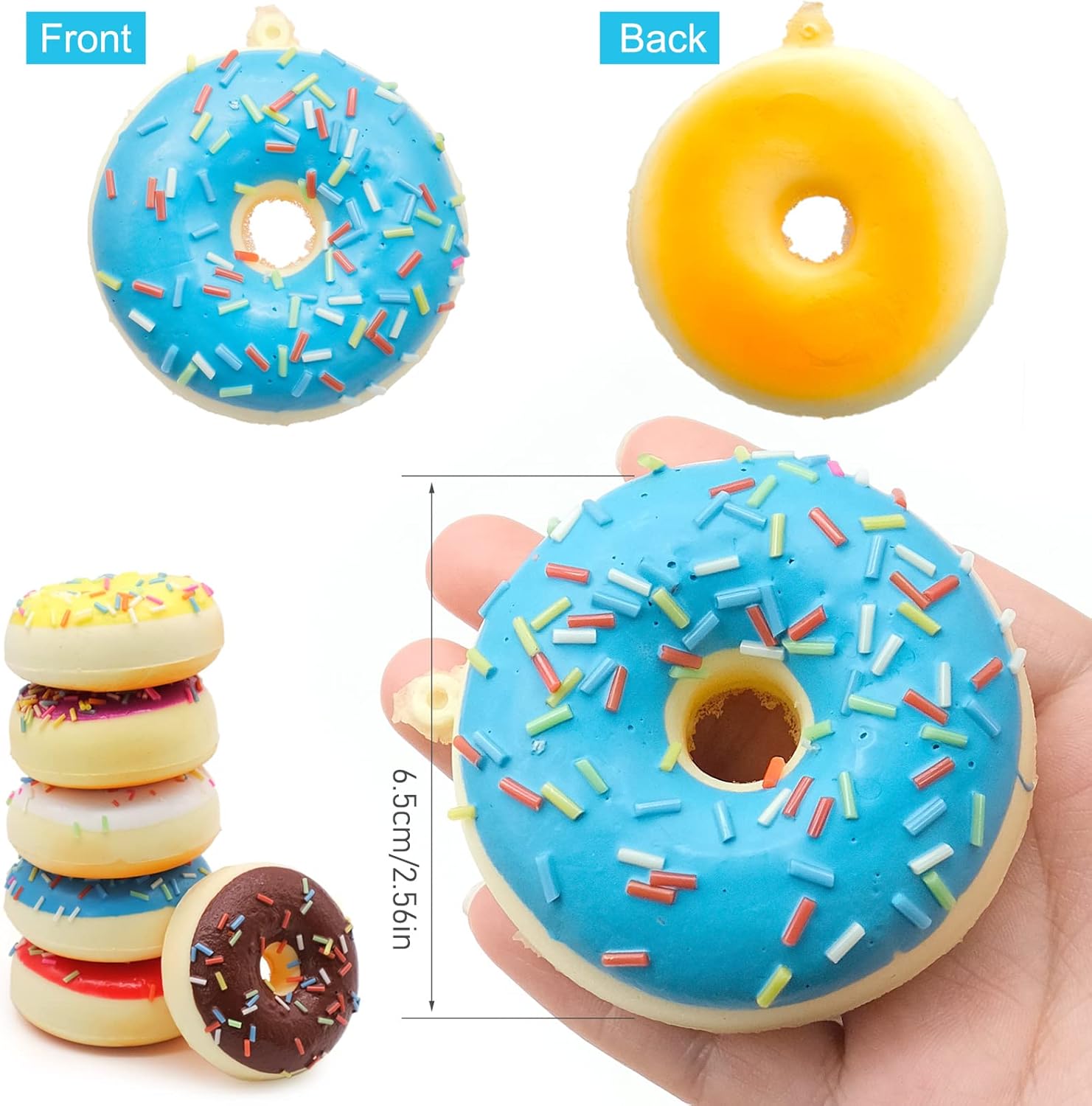 6 PCS Artificial Doughnuts for Display, Realistic Cute Fake Doughnut, Faux Doughnut Model for Bakery Shop Display, Photography Props, Home Decoration - Image 3
