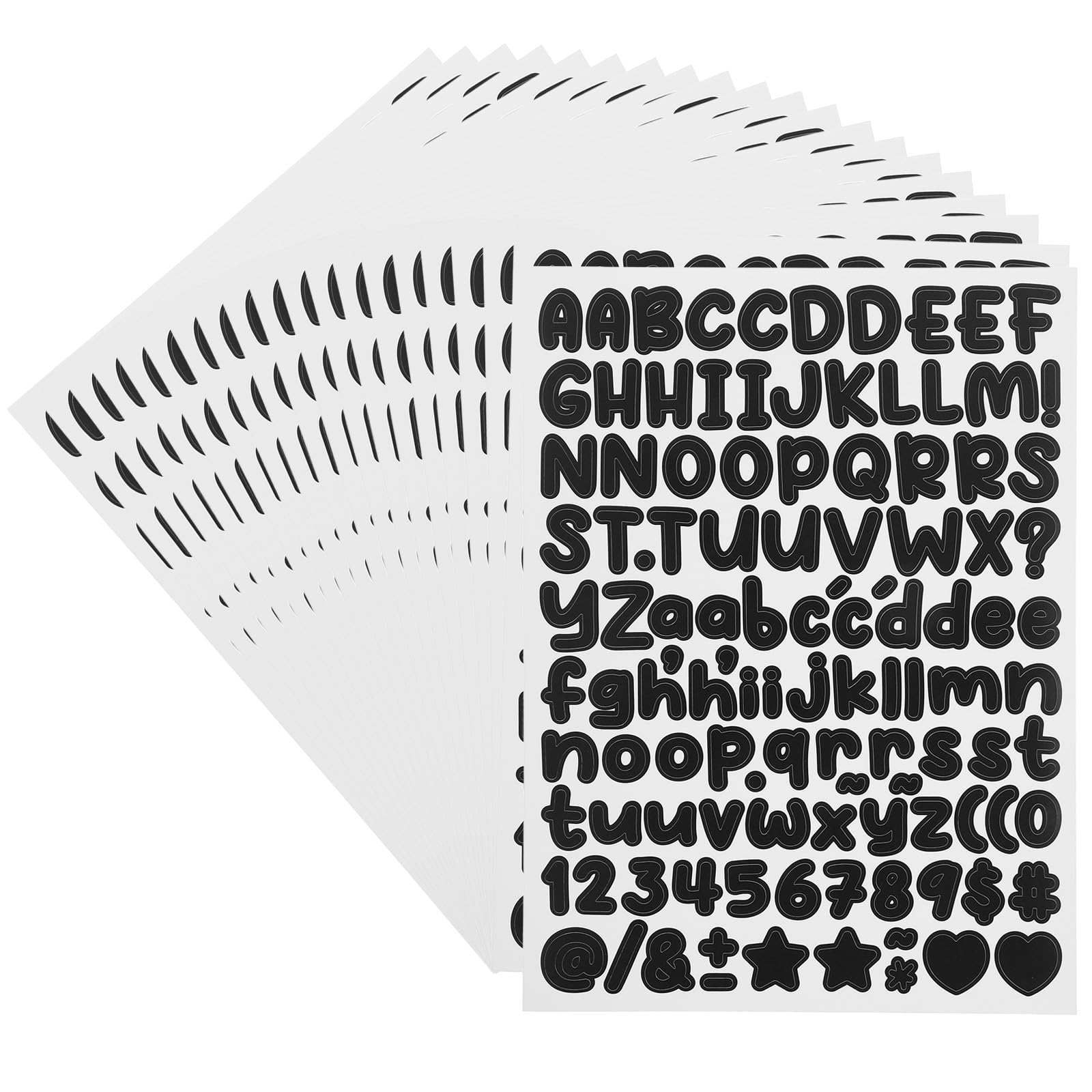 PATIKIL 20 Sheets Letter Stickers, 2240Pcs 1/2 Inch Small Vinyl Letter Number Stickers for Mailbox Poster Board Scrapbooking Bottle Classroom Decor, Black