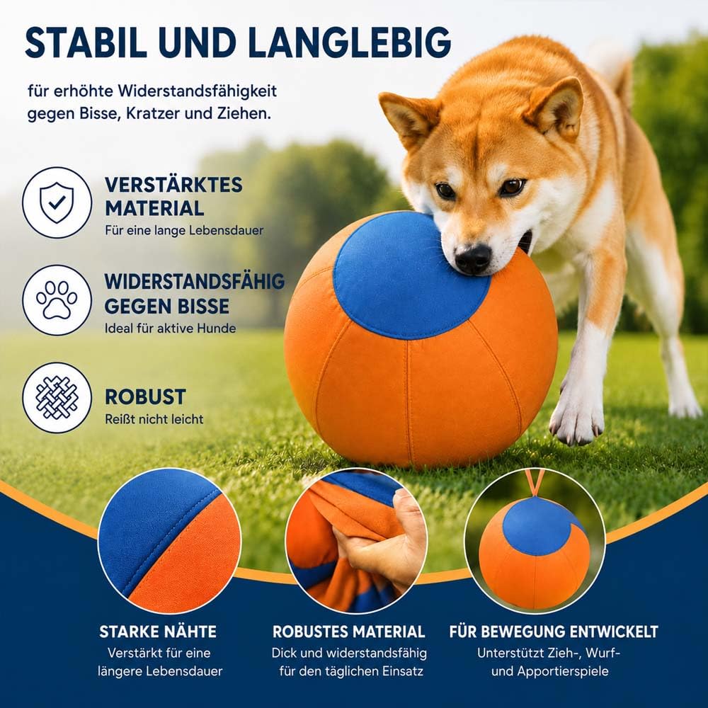 Generisch Lentiva Treibball,Treibball füR Hunde Norden,Herding Ball Hund,Riesiger Aufblasbarer Tennisball Interaktives Hundespielzeug Zum Spielen und Trainieren (Blau,55CM)