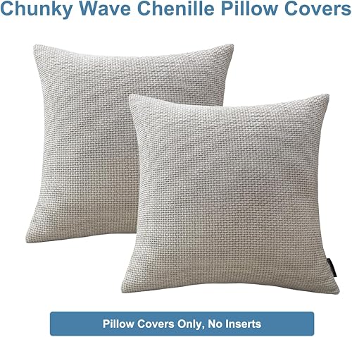 Miniatura 7 de Booque Valley Fundas de almohada decorativas, fundas de cojín de felpilla gruesa de textura moderna para cama y sofá, hechas a mano, fundas de