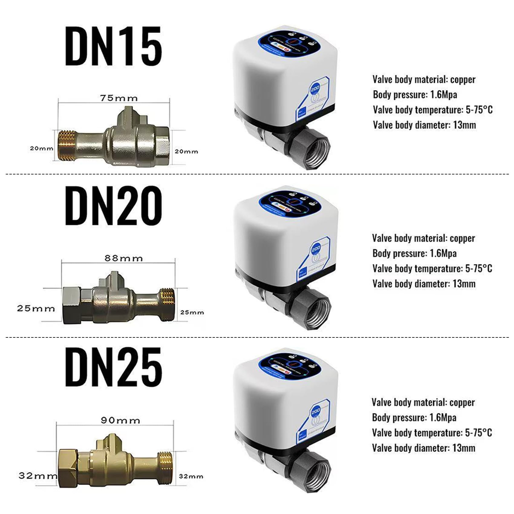 Controlador Inalámbrico de Válvula de Agua Inteligente con Wifi para Jardín Doméstico, Controlador de Apagado Automático DN25, Aplicación
