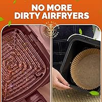 Vista 4 de Forros para freidora de aire, forro de papel pergamino desechable, insertos de cesta de freidora de aire, hojas de filtro (125, 8 pulgadas, redondas)
