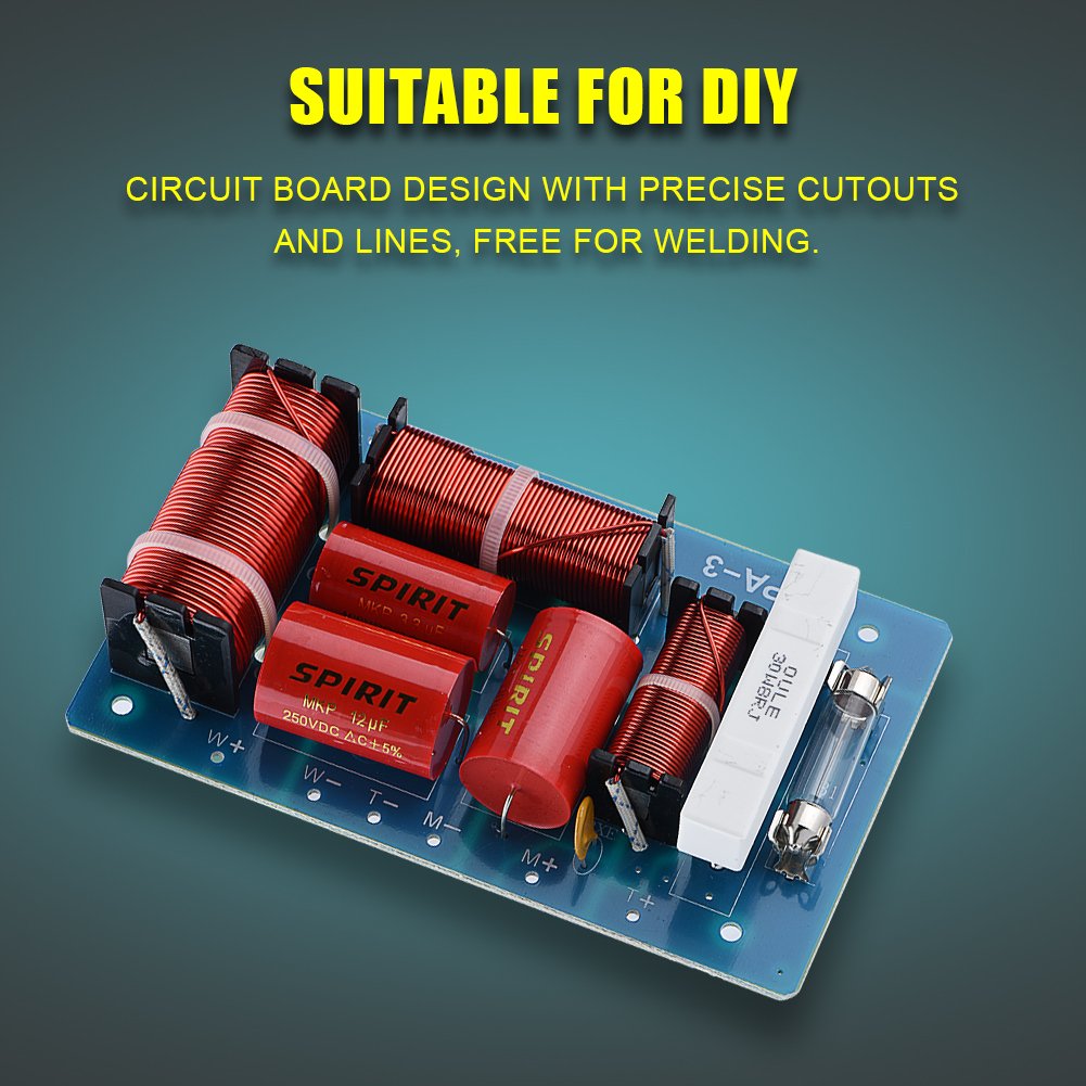 Zerone 3 Voies Crossover Haut-Parleur répartiteur de fréquence Treble Alto Bass Haute Puissance Hi-FI Audio Crossover Filtre répartiteur de fréquence Module DIY