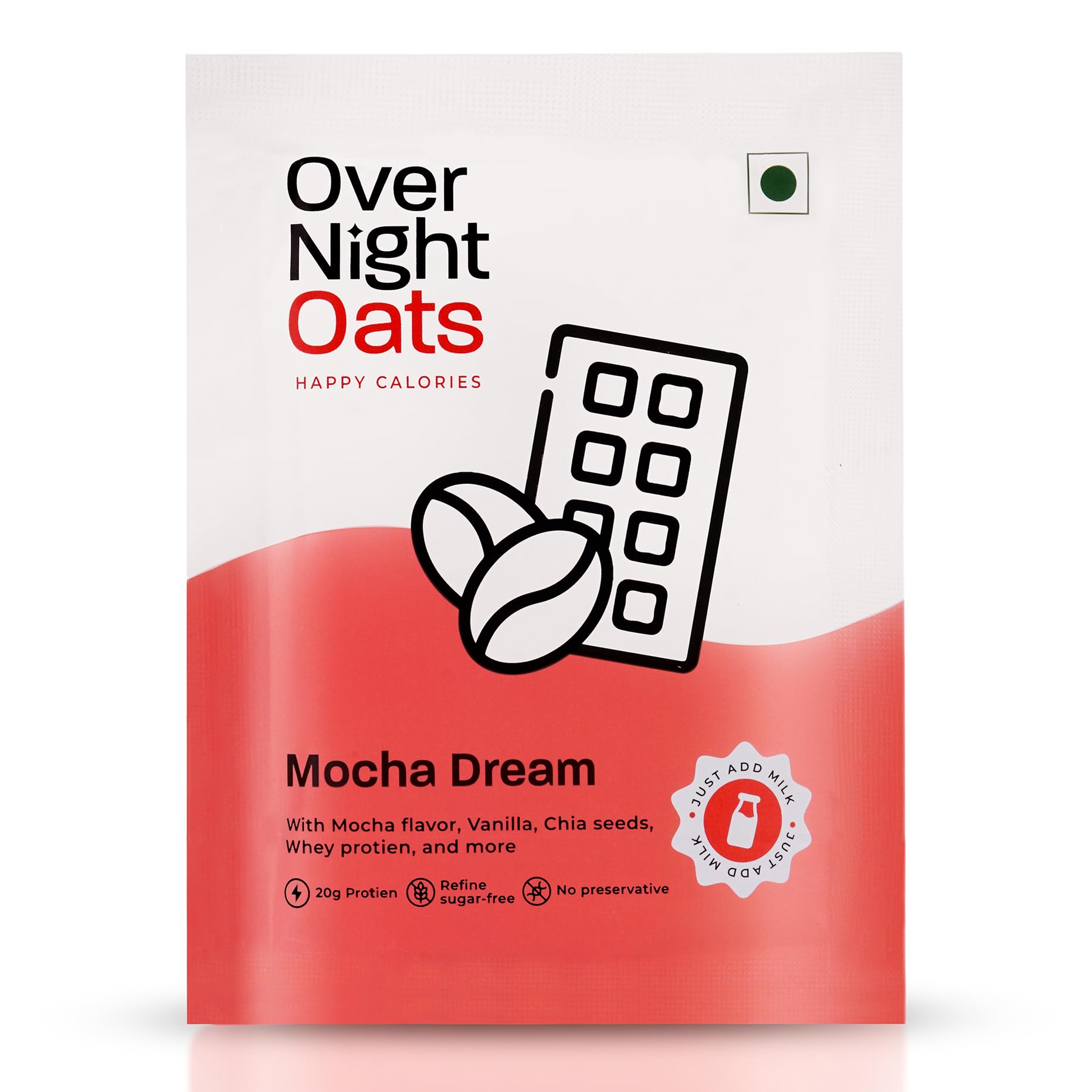 Overnight Oats 20gm High Protein, Refined Sugar Free, With Mocha Flavour, Vanilla, Chia Seeds, Whey Protein & more| Breakfast Cereals for Weight Management| (Mocha Dream, 20grams Protein, Pack of 10)-image-48