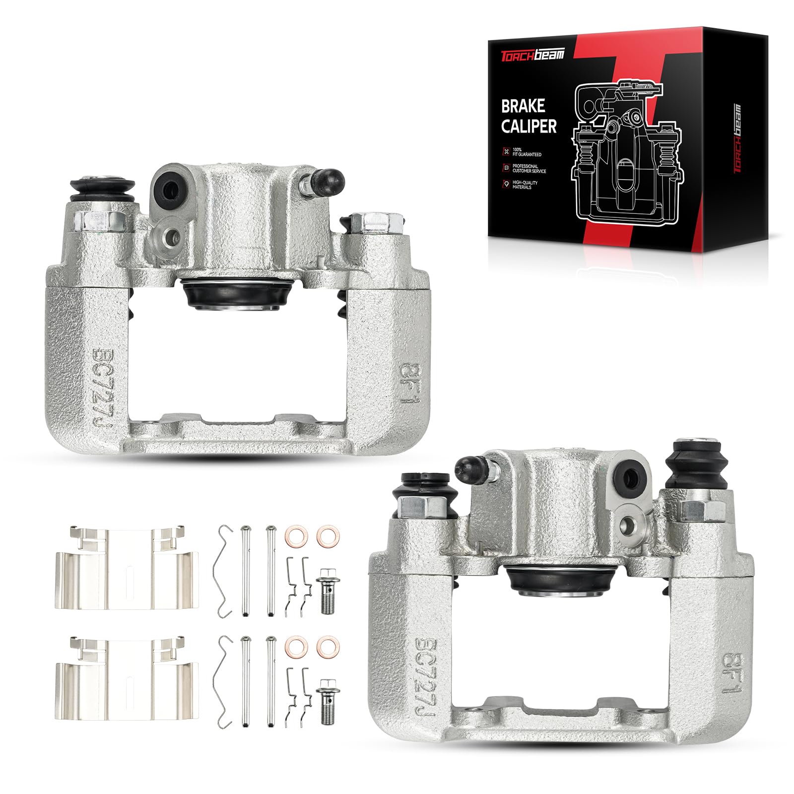 Torchbeam Rear Brake Caliper Left&amp;Right w/Bracket Fit for RAV4