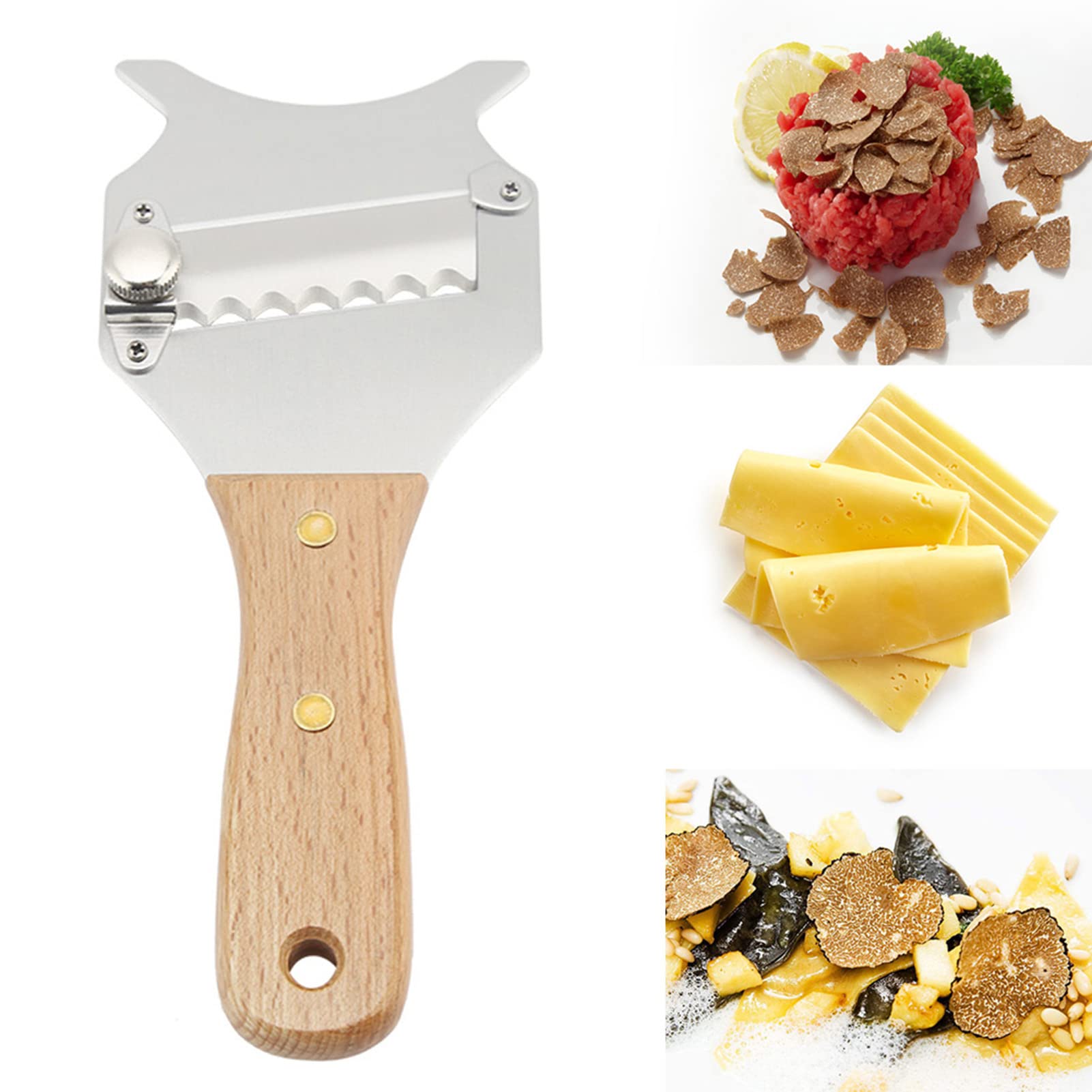 Rasoir Chocolat Fromage Trancheuse à Truffes, Chocolat Et Fromage - Lame Réglable En Acier Inox - Manche En Bois - Ustensile De Cuisine Pro Trancheur De Truffes