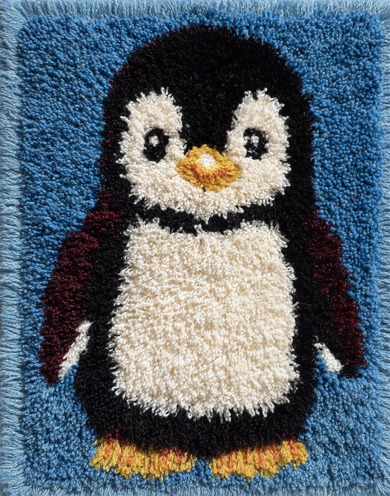 FWRTYCB DIY Latch Hook Rug Kit Penguin