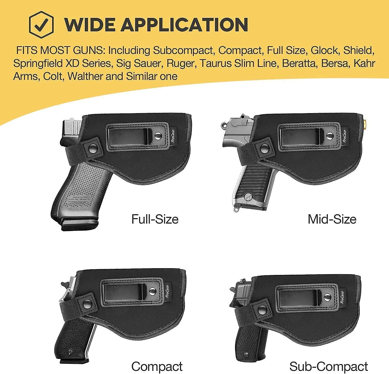 ProCase Concealed Gun Pouch Bundle with Right Hand Universal IWB Holster Magazine Pouch for Concealed Carry : Sports & Outdoors