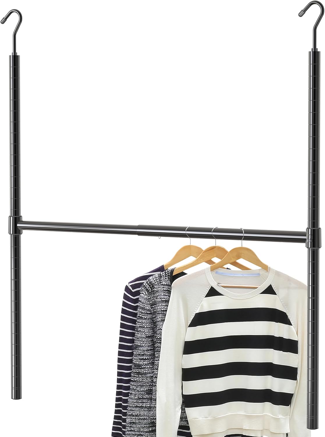 Simple Houseware Adjustable Closet Hanging Rod, Black