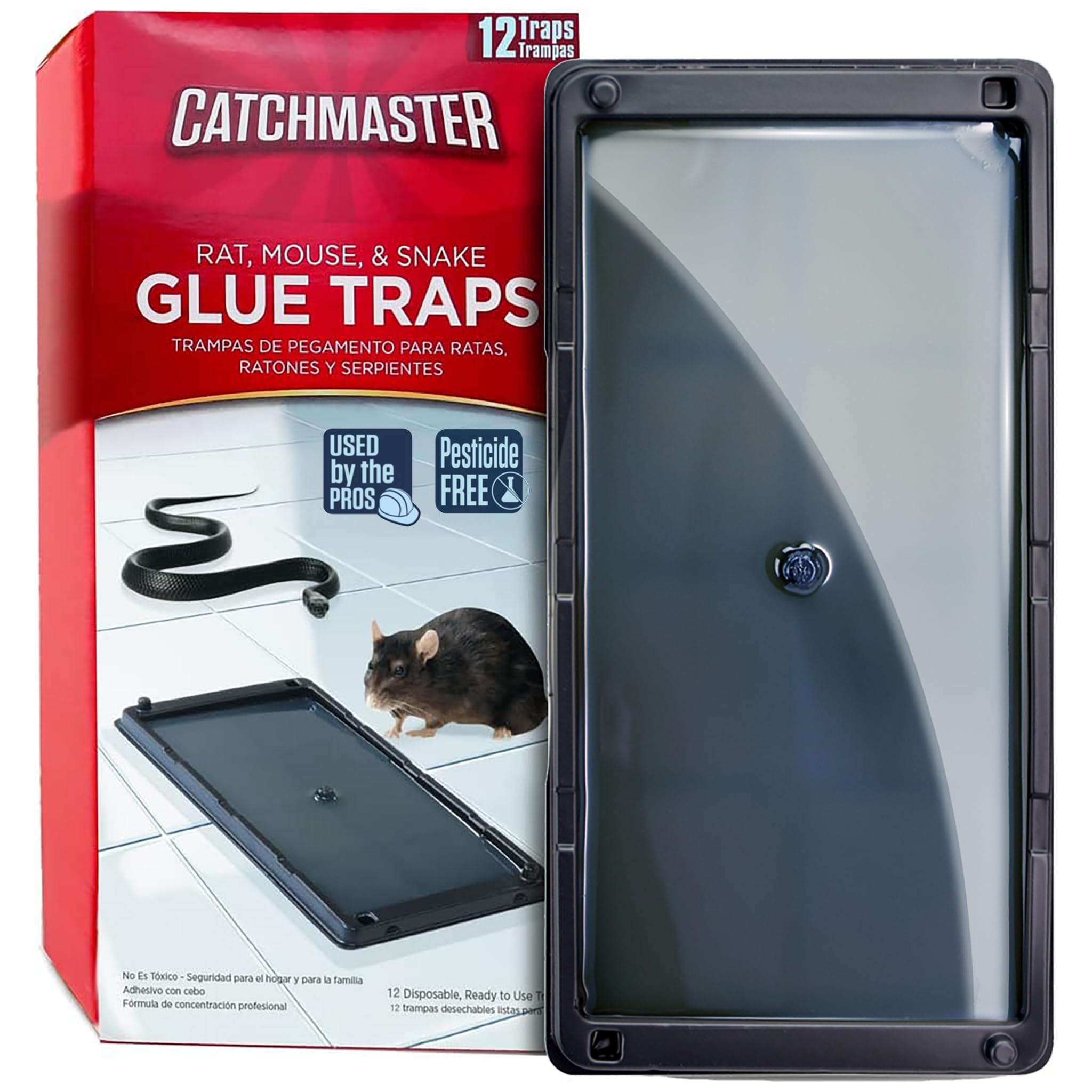 Catchmaster 402 Baited Rat, Mouse and Snake Glue Traps 2 CT, 6 Pack (12 traps total)