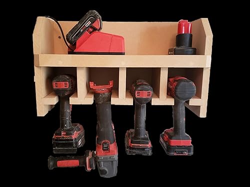 "Generic" Estante de herramientas inalámbrico con capacidad para 4 taladros, destornilladores de impacto y otros, con estante de cargadorbatería