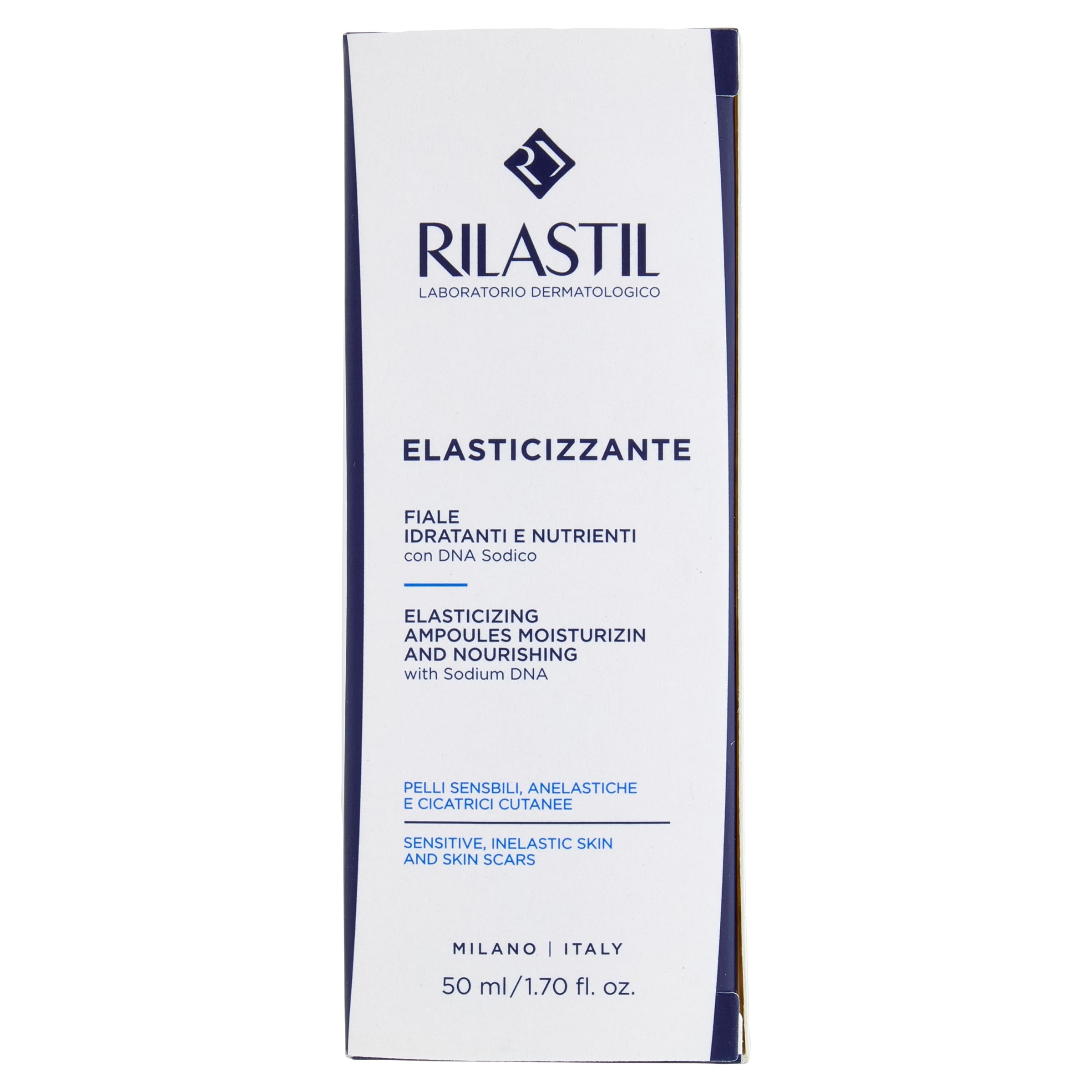 Rilastil Fiale Elasticizzante, Trattamento delle Cicatrici, Viso e Corpo Idratanti e Nutrienti per tutti Tipi di Pelle anche Delicate e Sensibili, Formato 10x5ml