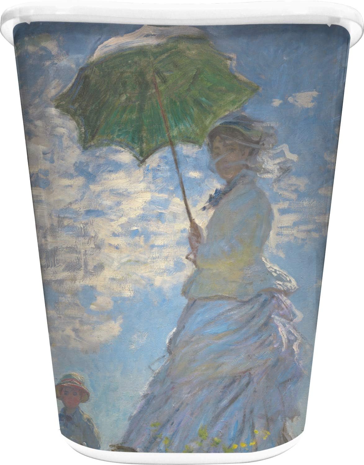 Promenade Woman by Claude Monet Waste Basket - Double Sided (Black)