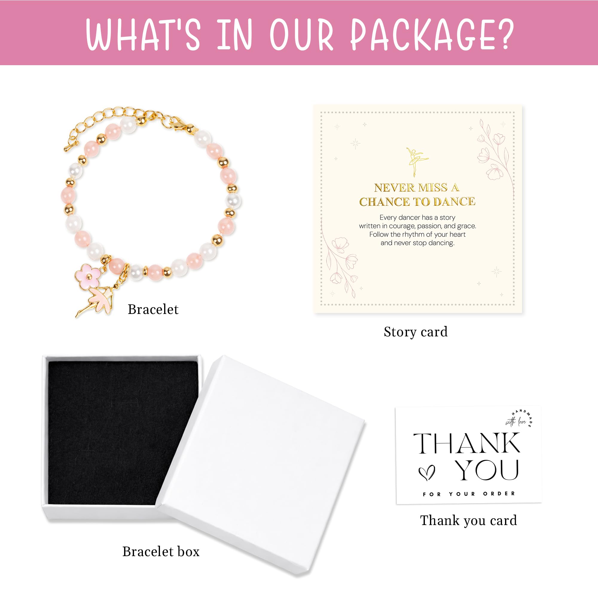 Dance Recital Gifts for Girls, Ballet Dancer Ballerina Bracelet Jewelry for Daughter Granddaughter Niece Friends Dance Team, Dance Gifts for Teen Girls, Pulsera Para Niñas