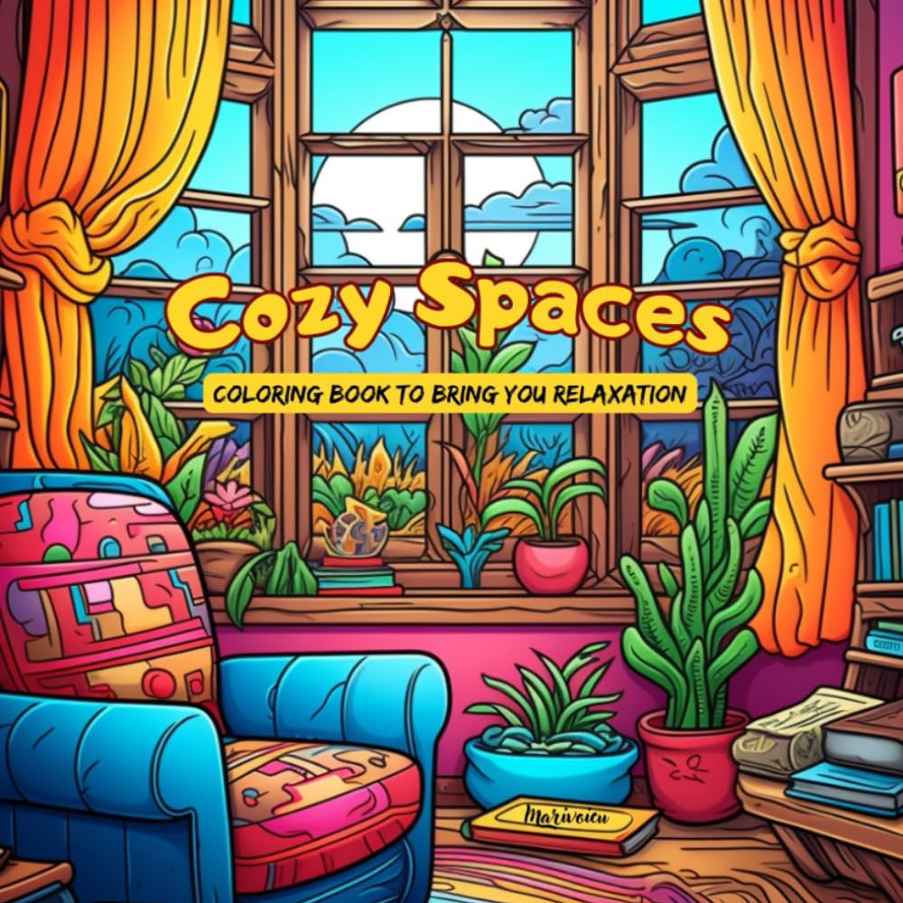 Cozy Spaces: Coloring book to bring you relaxation