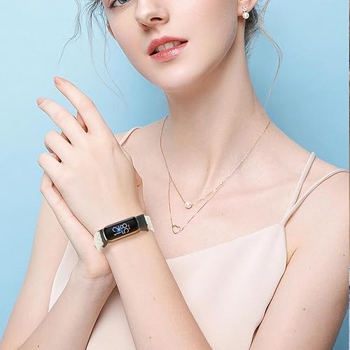 Miniatura 4 de Paquete de 4 correas deportivas trenzadas elásticas ajustables compatibles con Fitbit LuxeLuxe Special Edition, correas elásticas de bucle suave de