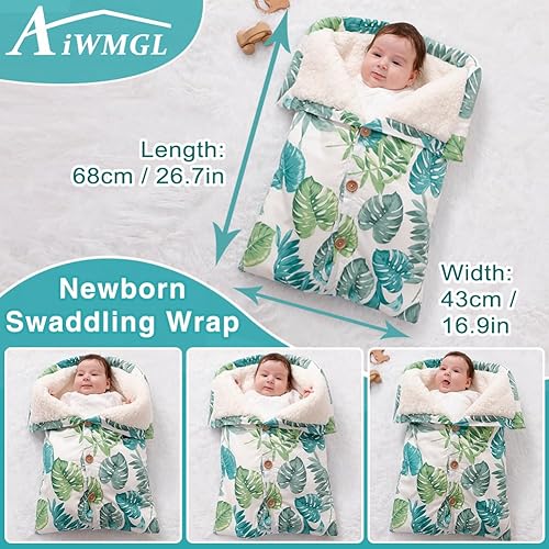 Miniatura 6 de Manta para bebé recién nacido de 0 a 3 meses, manta de invierno para niños y niñas, forro polar cálido de algodón grueso, saco de dormir suave