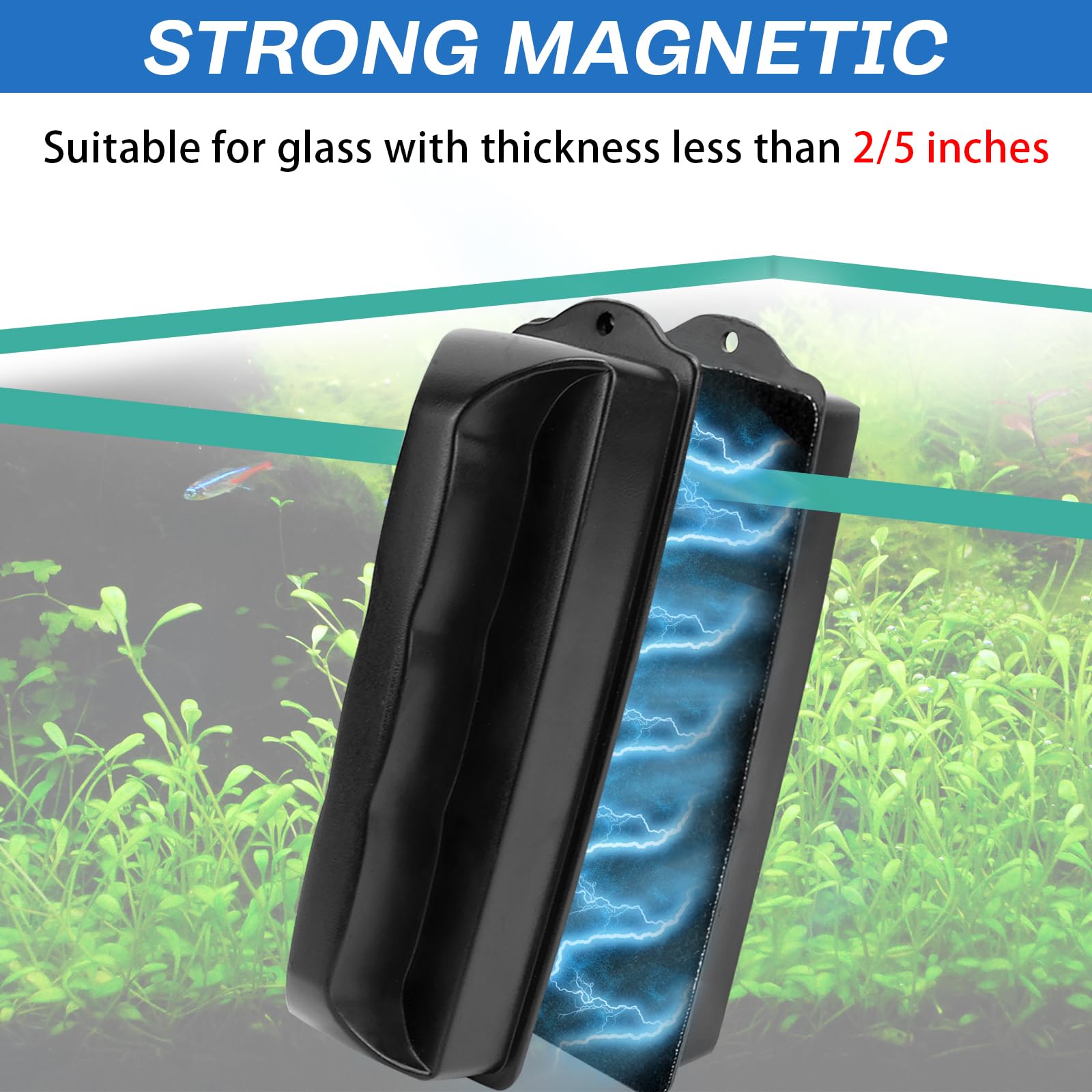 Detergente magnetico per vetri dell'acquario, spazzola magnetica per la pulizia dei vetri per superfici in vetro, acquari e finestre