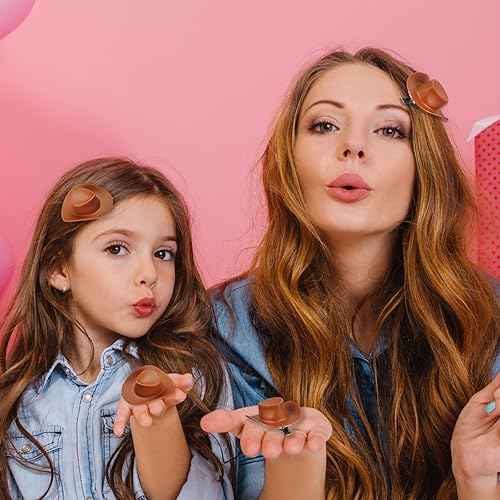 Miniatura 5 de 12 pinzas para el cabello para sombrero de vaquera occidental, pinzas de plástico para el cabello, lindos clips para sombrero de vaquero, pinzas