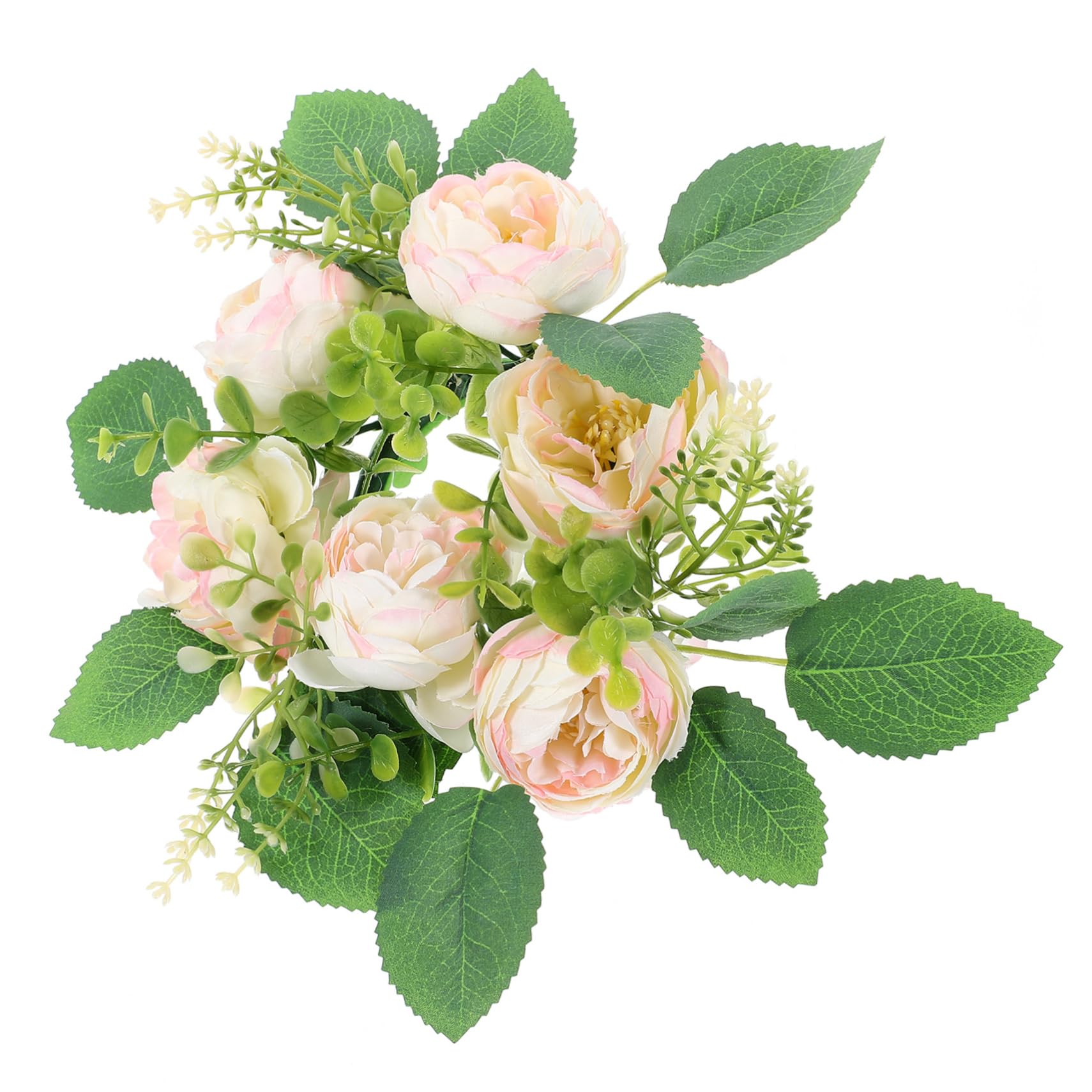 Cabilock 4 Guirnaldas De Velas Pilar De Flores De Peonía Artificiales Decoración Elegante para El Centro De Mesa De La Fiesta En El Hogar.