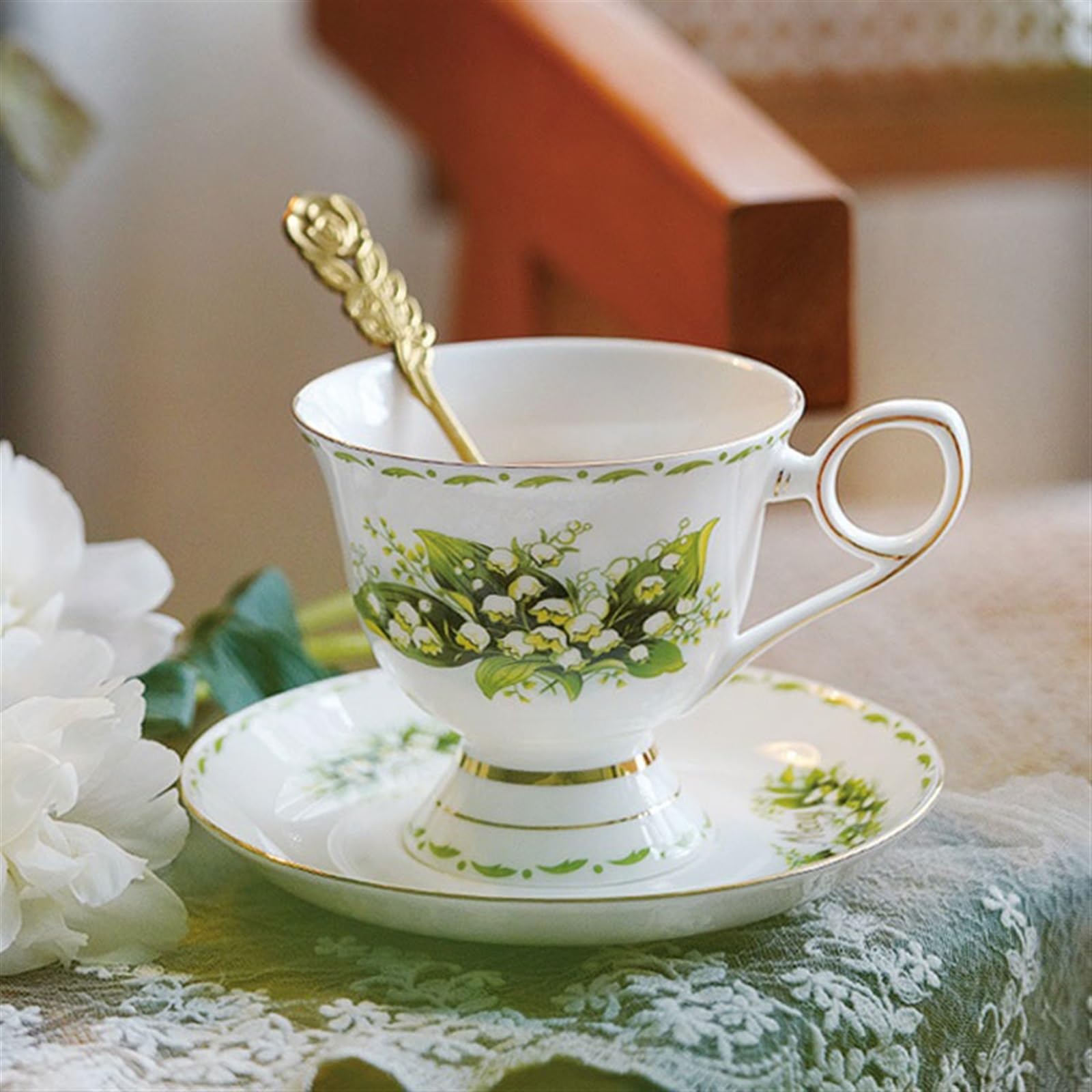 tasse à café de décoration Service à thé de l'après-midi en céramique, tasse noir anglais, petit déjeuner, tasses café exquises haute qualité peintes la main