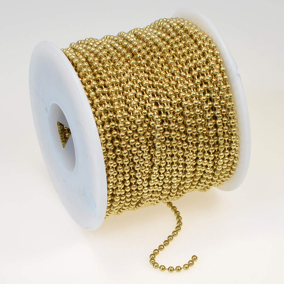ALEAF 5 Meters Brass Ball Chain - 1.5mm Balls - for Craft, Jewelry and Decoration (1.5mm Ball Chain, Brass)