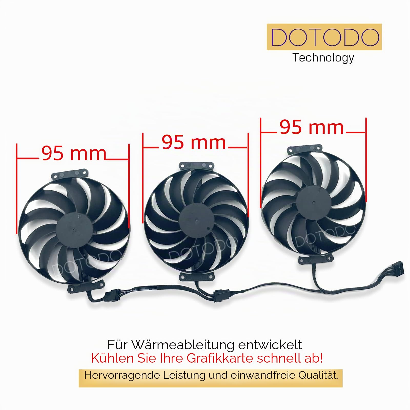 95 mm T129215SU Grafikkartenkühler für ASUS ROG STRIX OC GeForce RTX 3060 Ti 3070 3080 3090 Lüfter (Grafikkartenlüfter-ABC)