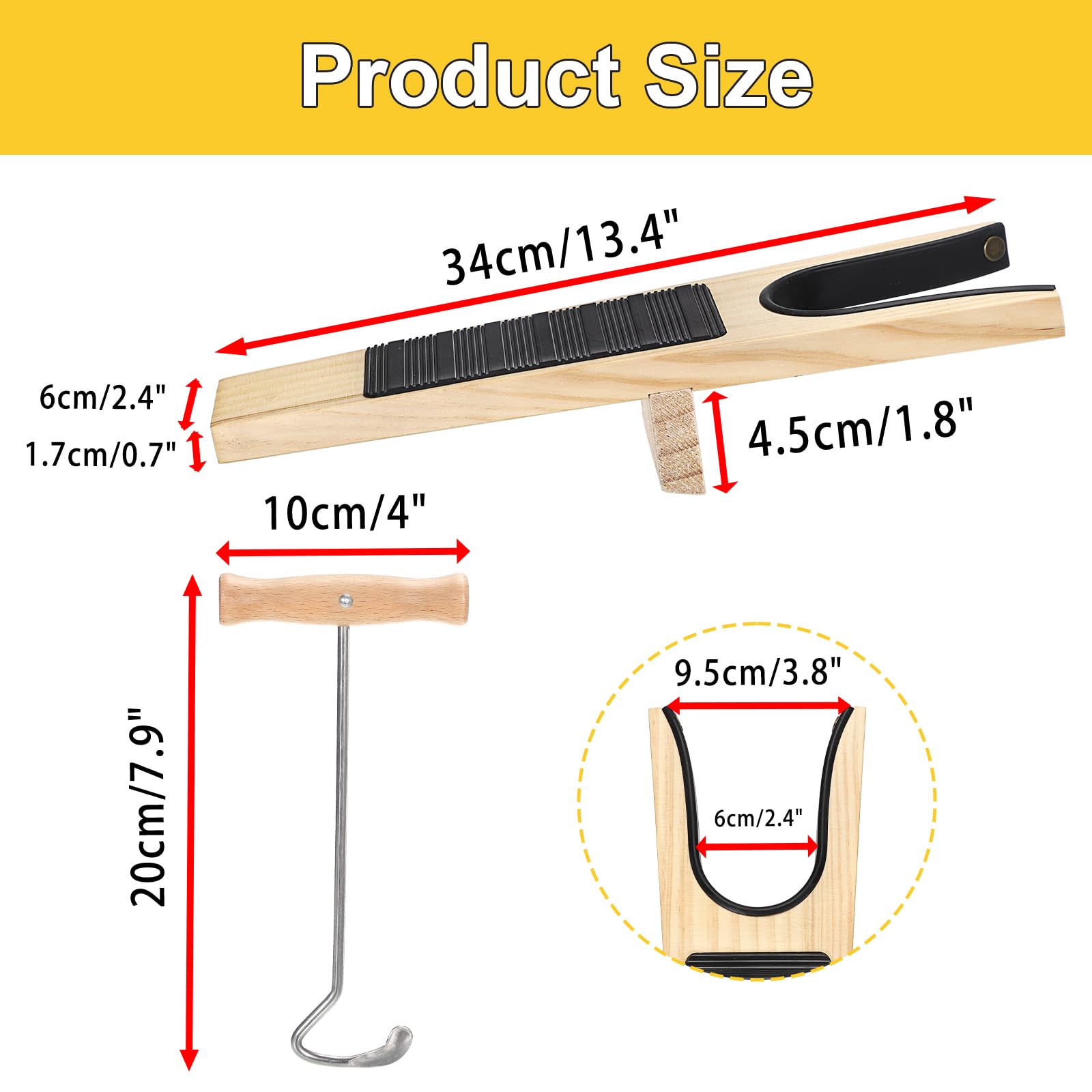 Boot Jack e 2 ganci per stivali Boot Buddy Welly Boot Remover con superficie in gomma antiscivolo per unisex donne uomini cowboy trampolieri per tutti i tipi di stivali e scarpe Dubbin per