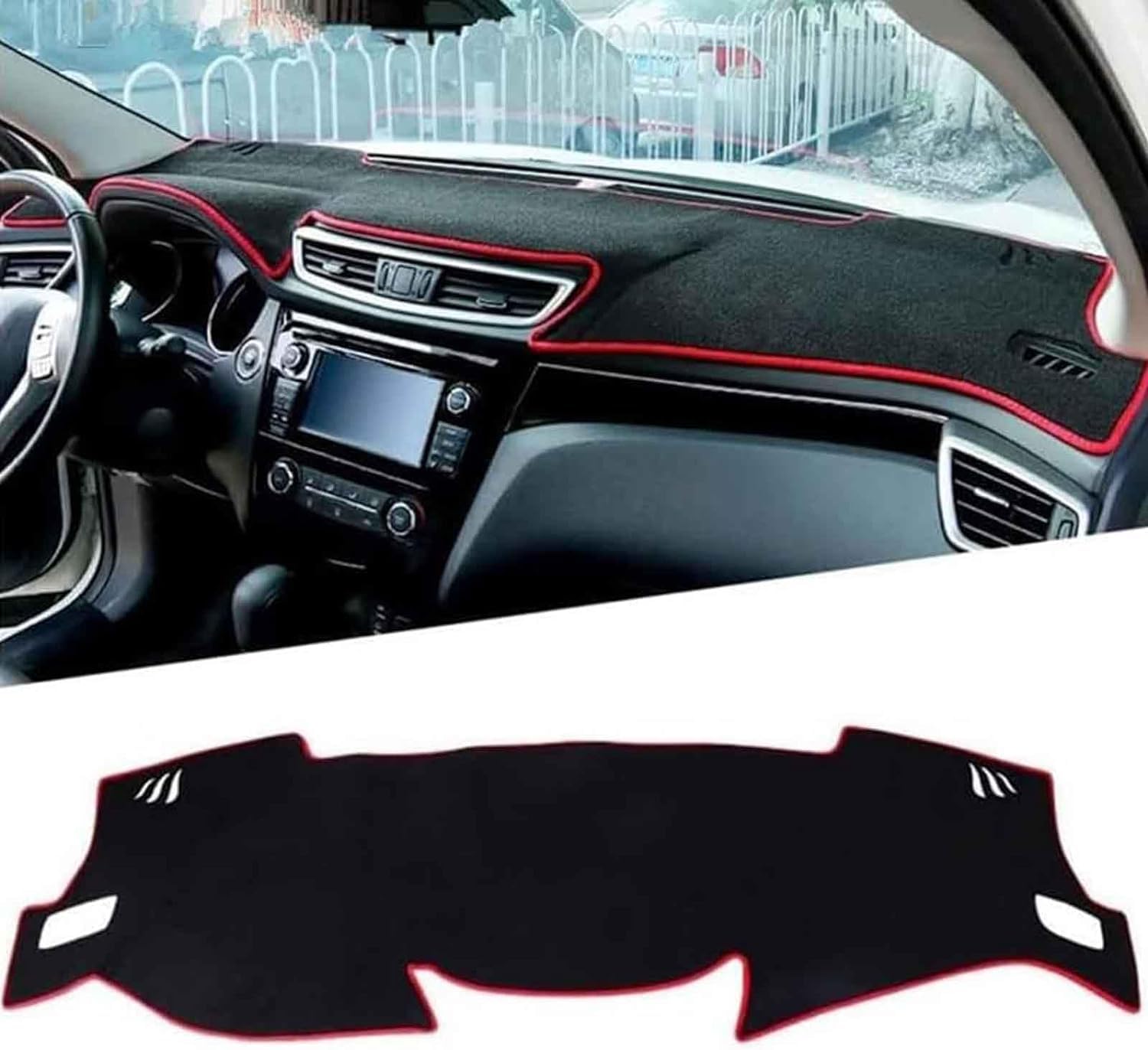 DdaiXQ Car Dashboard Mat For Nissan Qashqai 2016, Anti Slip Anti Glare Dustproof Dashboard Cover Pad Protector Dash Cover Sunshade Dashmat