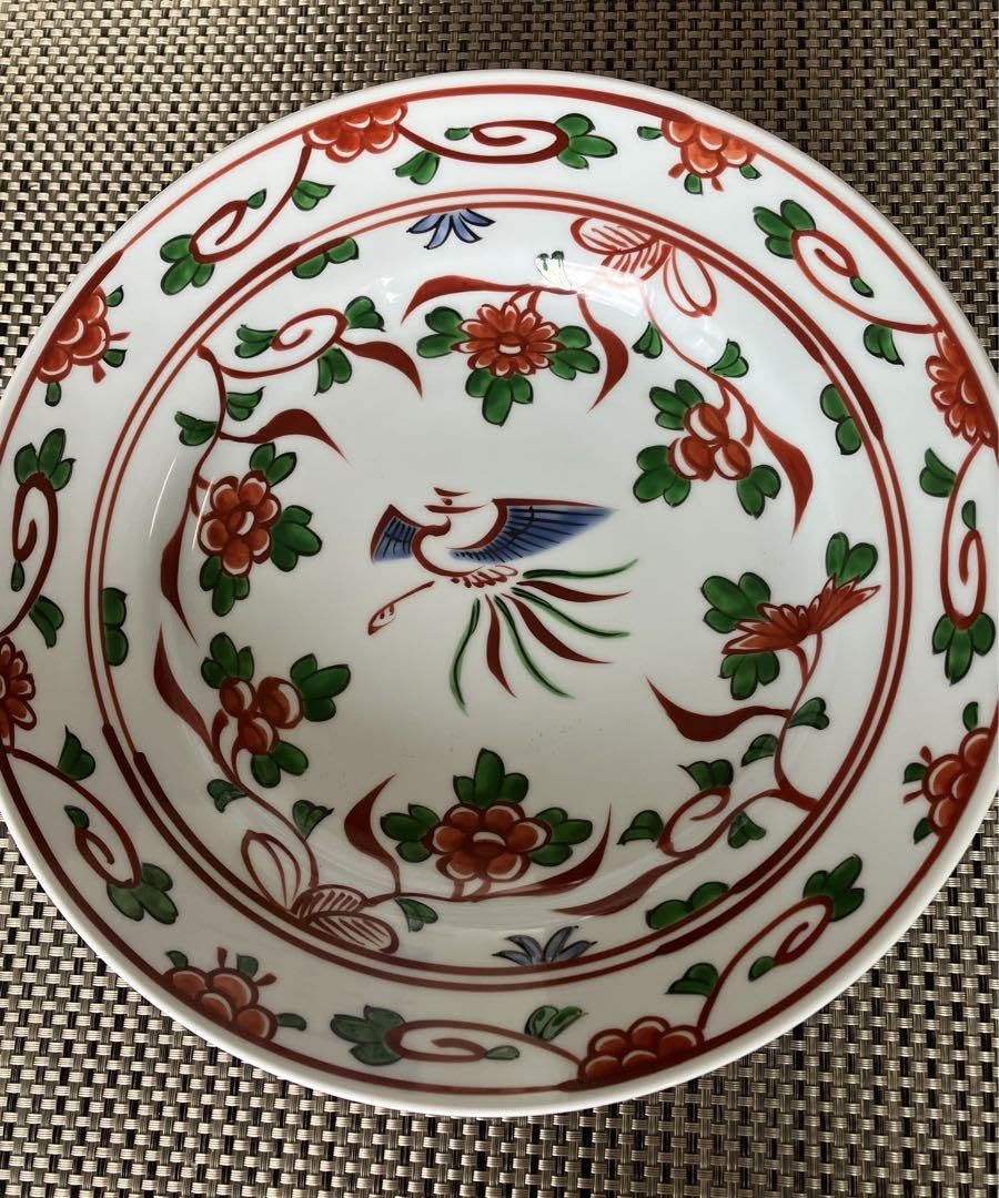 Amazon.co.jp: 有田焼 源右衛門窯 赤呉須花鳥 大鉢皿 : ホーム＆キッチン