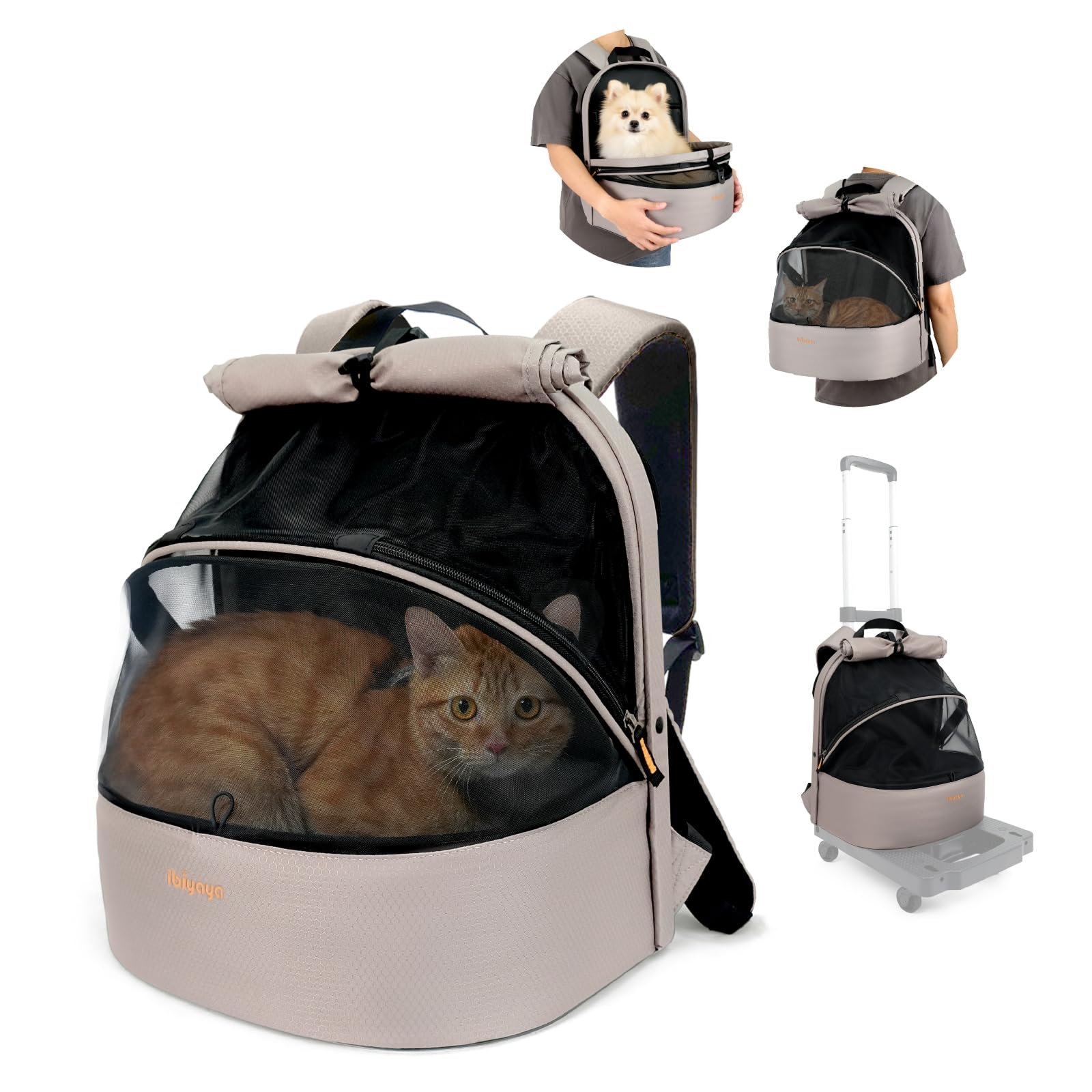 Amazon.co.jp: ibiyaya FC2462 猫 犬 ペットリュック 3WAY 90°開口