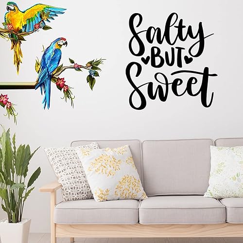 Miniatura 4 de Pegatinas de pared de 36 pulgadas con texto en inglés "Salty But Sweet" (36 pulgadas) removibles para decoración de pared, con cita inspiradora,