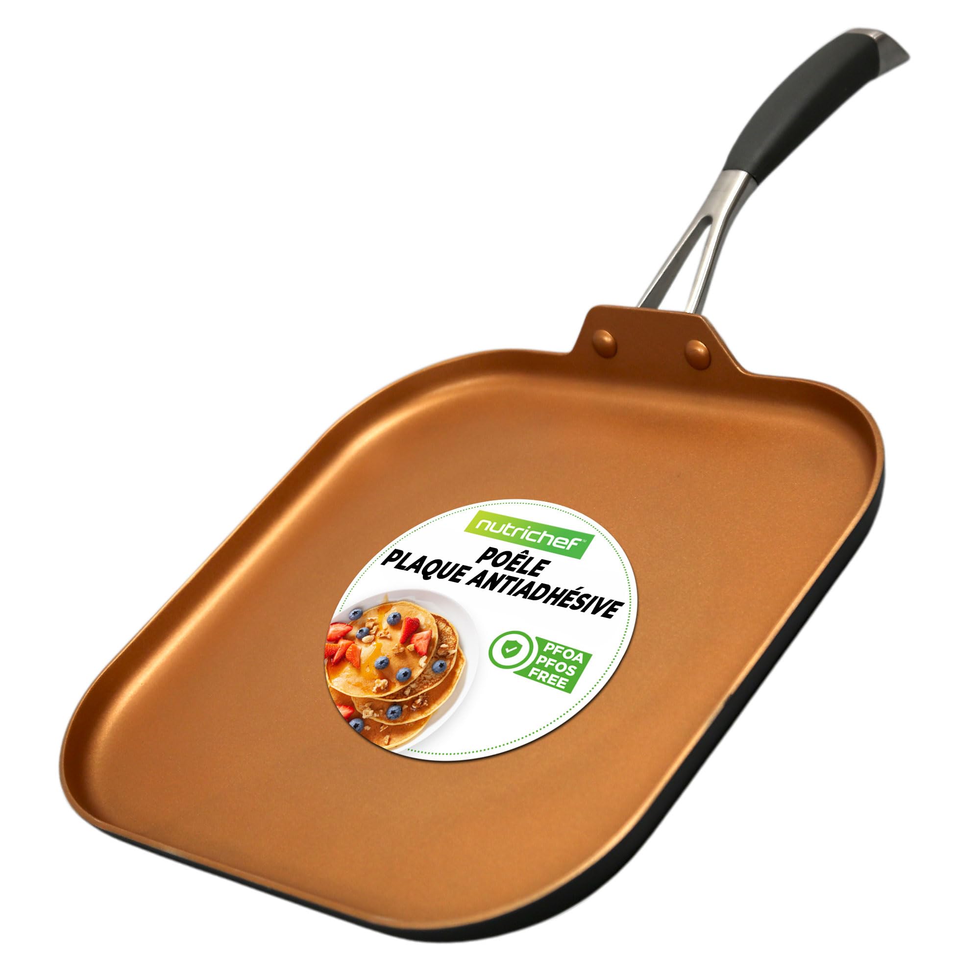 Poêle en cuivre antiadhésive NutriChef pour cuisiner des repas sains et savoureux en famille