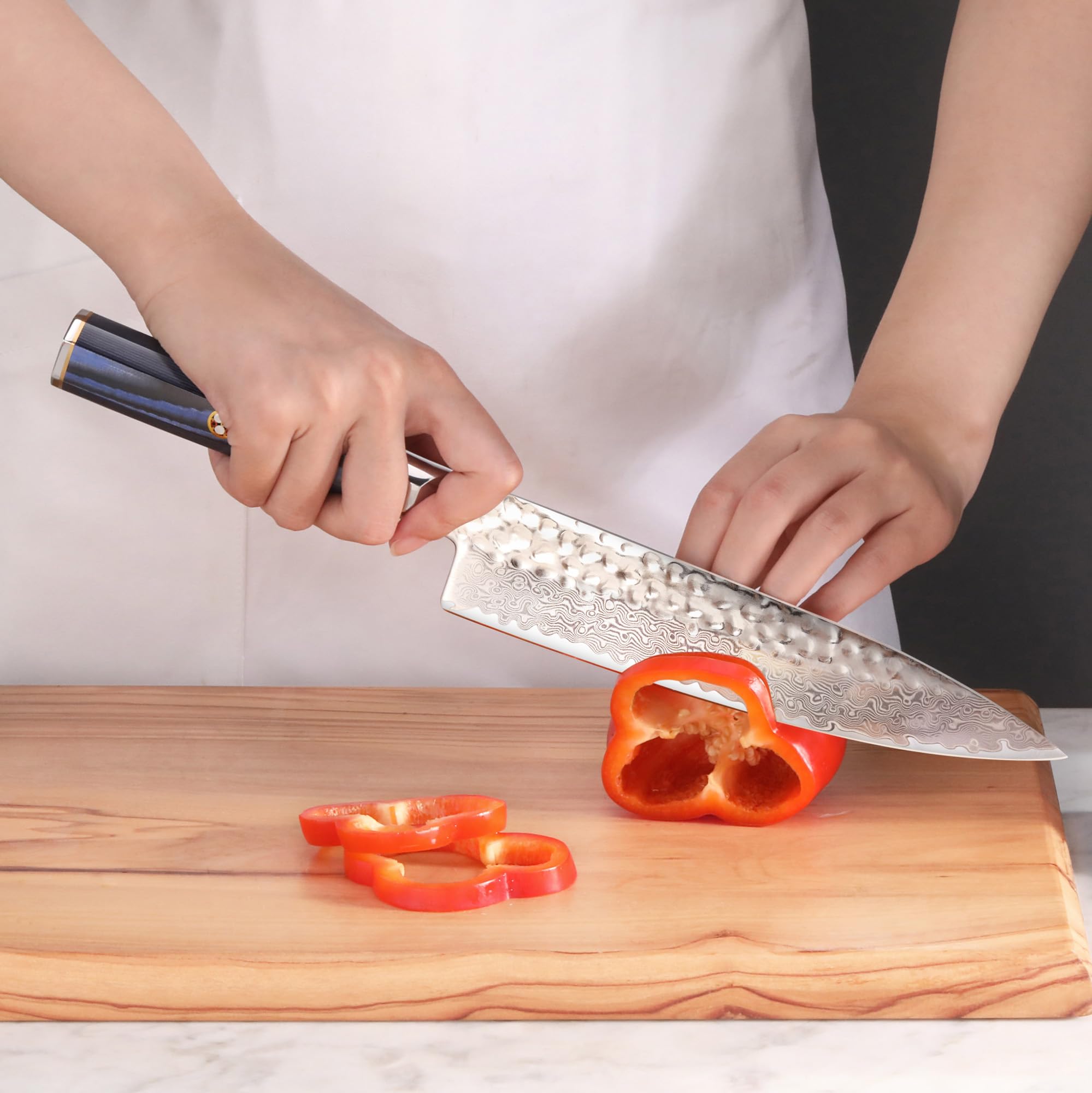 Cangshan KITA Series 8-Inch Chef's Knife with Sheath, High Carbon X-7 Damascus Steel, 501387 — Amazon image 7