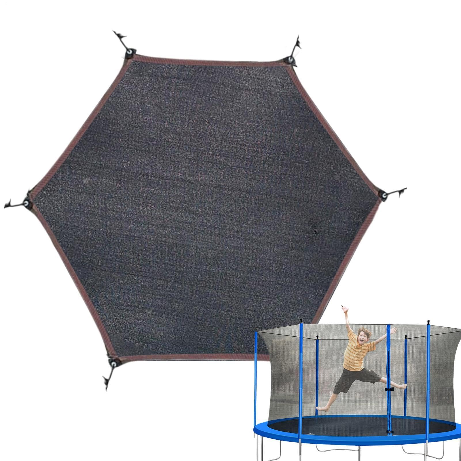 Trampoline Shade Cover, 10ft 6 Pole Breathable Cooling Canopy for Kids, Fits Round Trampoline UV Protection, Easy to Install Outdoor Garden Sun Protection