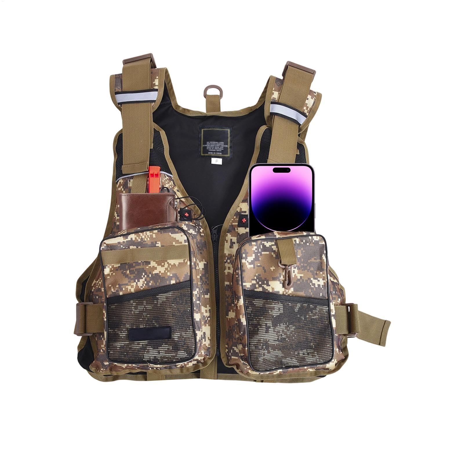 Buoyancy Aid - 50x45x6cm Multi Pocket Water Safety Flotation, High Visibility Reflective Trim Gilet, 960g Weight, Heavy Duty Oxford Cloth Waistcoat For Kayaking Coastal Waters